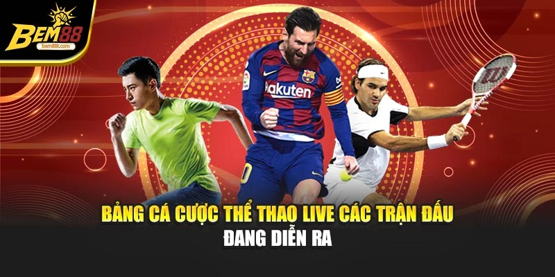 Bảng cá cược thể thao live các trận đấu đang diễn ra
